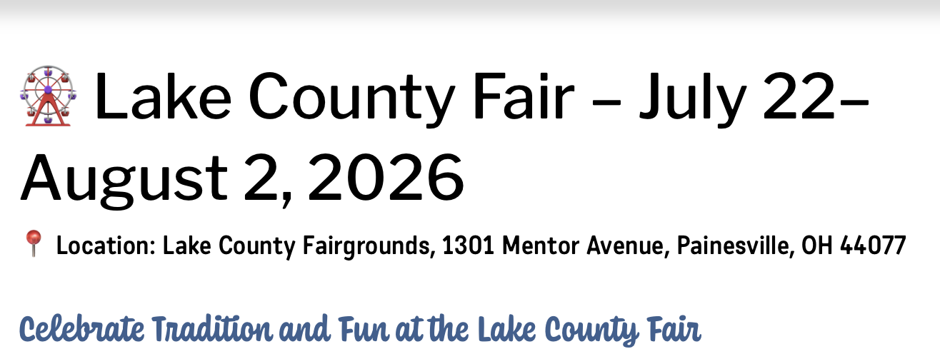 2026 LAKE COUNTY FAIR